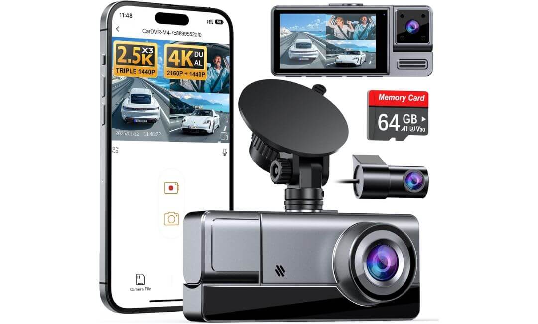 Icesky Three Channel Dash Cam