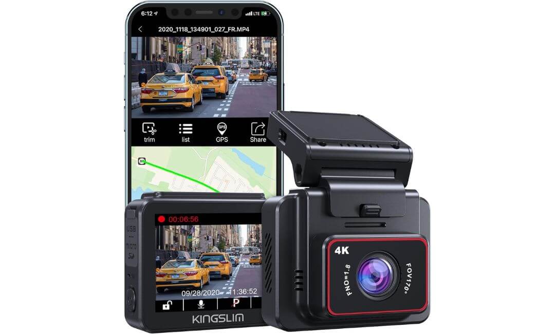Kingslim D5-4K Dash Cam with WiFi