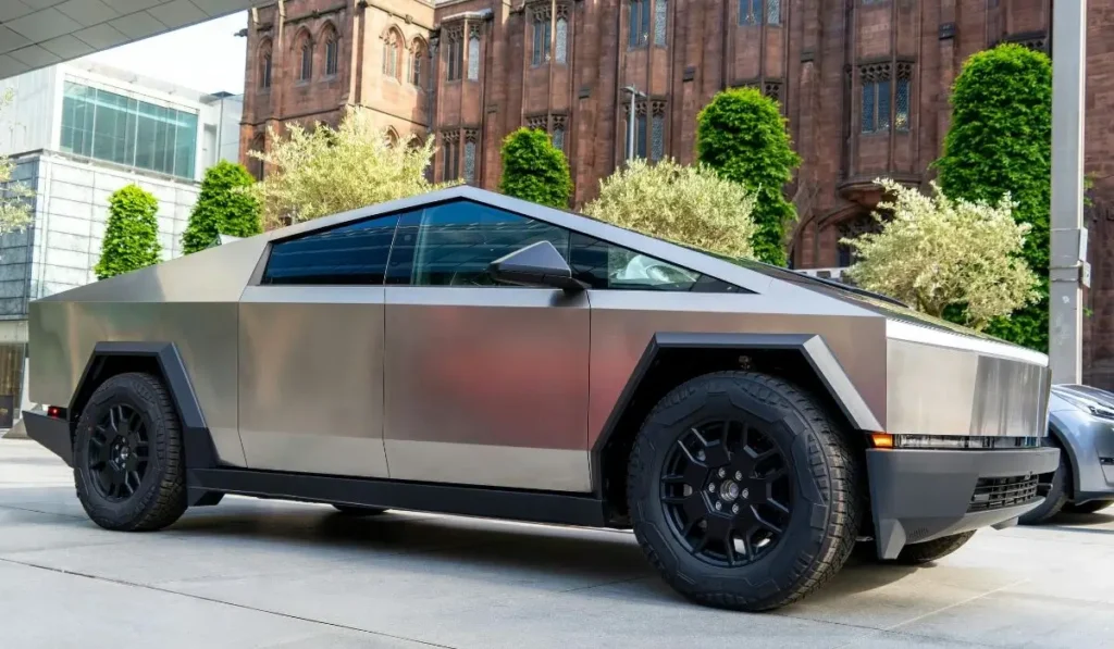 Tesla Cybertruck Side View of the Car