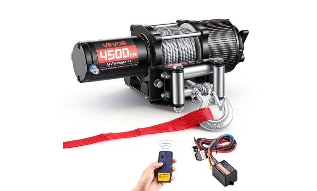 VEVOR 4500 lb ATV Winch with Steel Cable and Mounting Plate