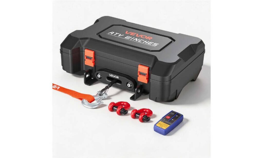 VEVOR 4500 lb Portable ATV Winch Recovery Kit with Synthetic Rope